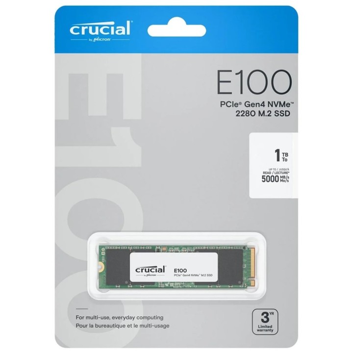 Unidad de Estado Solido SSD M2 NMVE 1TB Crucial E100
